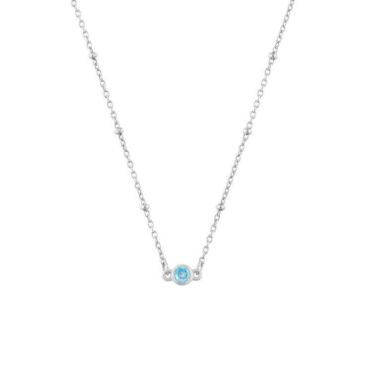March FYB Jewelry sterling silver birthstone necklace available at Be Charmed.