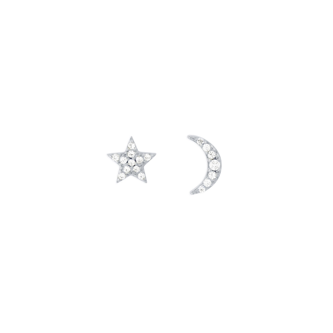 FYB Celestial Stud earrings in silver featuring sparkling cubic zirconia stars. Available at Be Charmed