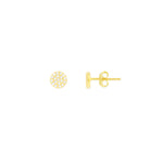 Gold fyb Crystal Juliet Stud Earrings in 18k gold-plated sterling silver with brilliant-cut CZ. Timeless sparkle for everyday or special occasions. Available at Be Charmed.