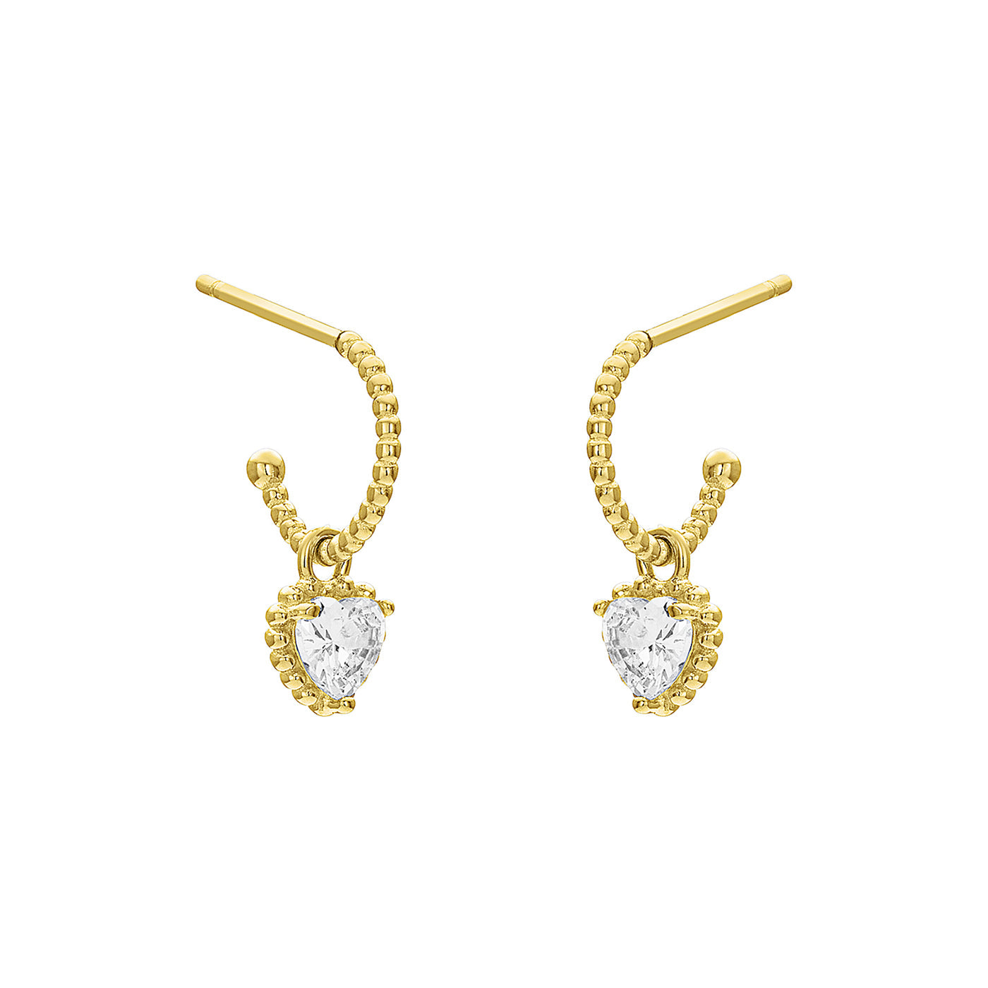Gold FYB Amora Earrings in 18k gold-plated sterling silver with CZ stones – Available at Be Charmed