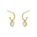 Gold FYB Amora Earrings in 18k gold-plated sterling silver with CZ stones – Available at Be Charmed