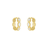 FYB Anna Huggies earrings in 18k gold-plated sterling silver – Available at Be Charmed