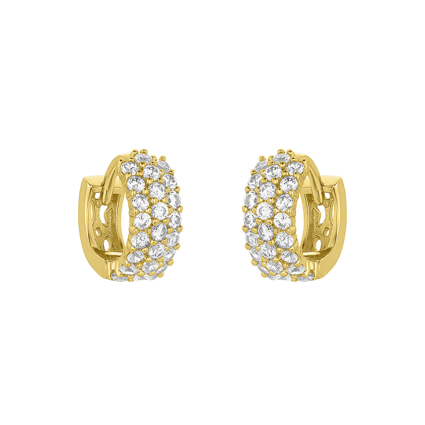 Gold FYB Marie Huggies 18k gold-plated sterling silver earrings – Available at Be Charmed