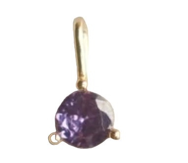 Februaruy FYB Birthstone Gold Charm Necklace – elegant personalized jewelry featuring a gold-plated charm and sparkling birthstone. Available at Be Charmed.
