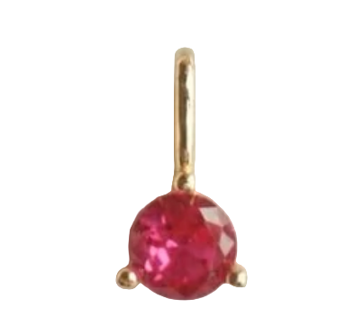 July FYB Birthstone Gold Charm Necklace – elegant personalized jewelry featuring a gold-plated charm and sparkling birthstone. Available at Be Charmed.