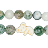 Eucalyptus Green Fahlo Koala Lounge Bracelet with koala charm and fixed-size band. Track a real koala and support conservation. Available at Be Charmed