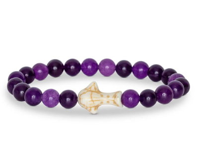 Deep Purple Fahlo Whale Shark Quest Bracelet with whale shark charm and adjustable cord. Track a real whale shark. Supports conservation. Available at Be Charmed