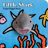 Little Shark Finger Puppet Book – interactive board book with soft shark finger puppet, perfect for engaging babies and toddlers in early learning and play, available at Be Charmed.
