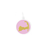 Flamingo Pink Lola gold Cape Cod pendant necklace with classic coastal-inspired design, elegant everyday jewelry, Available at Be Charmed