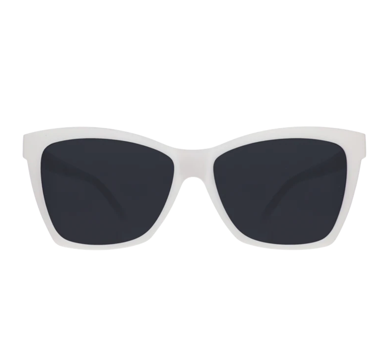 Front view of Goodr The Mod One Out retro polarized sunglasses with no-slip fit — Available at Be Charmed