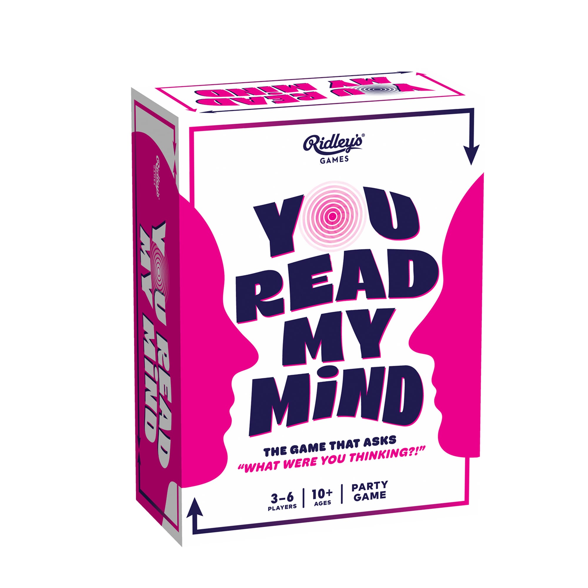 Board game box for 'You Read My Mind' by Ridley's Games on a white background. Available at Be Charmed
