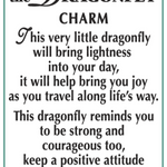 Text describing the Ganz Dragonfly Charm with a green border