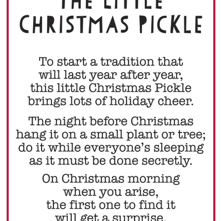 Ganz The Little Christmas Pickle Ornament Charm Card. Available at Be Charmed. 