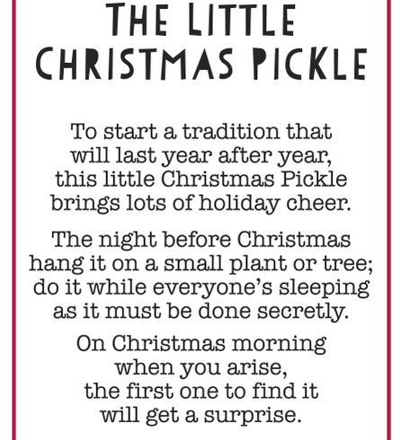 Ganz The Little Christmas Pickle Ornament Charm Card. Available at Be Charmed. 