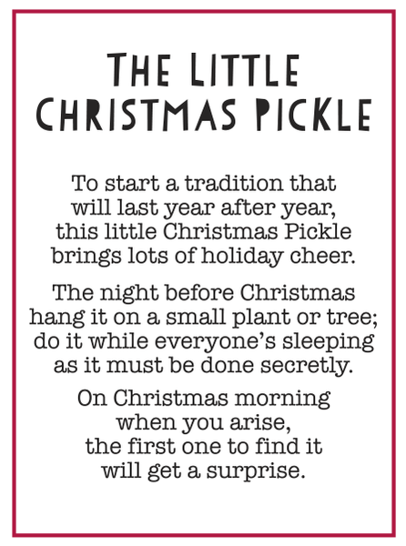 Ganz The Little Christmas Pickle Ornament Charm Card. Available at Be Charmed. 