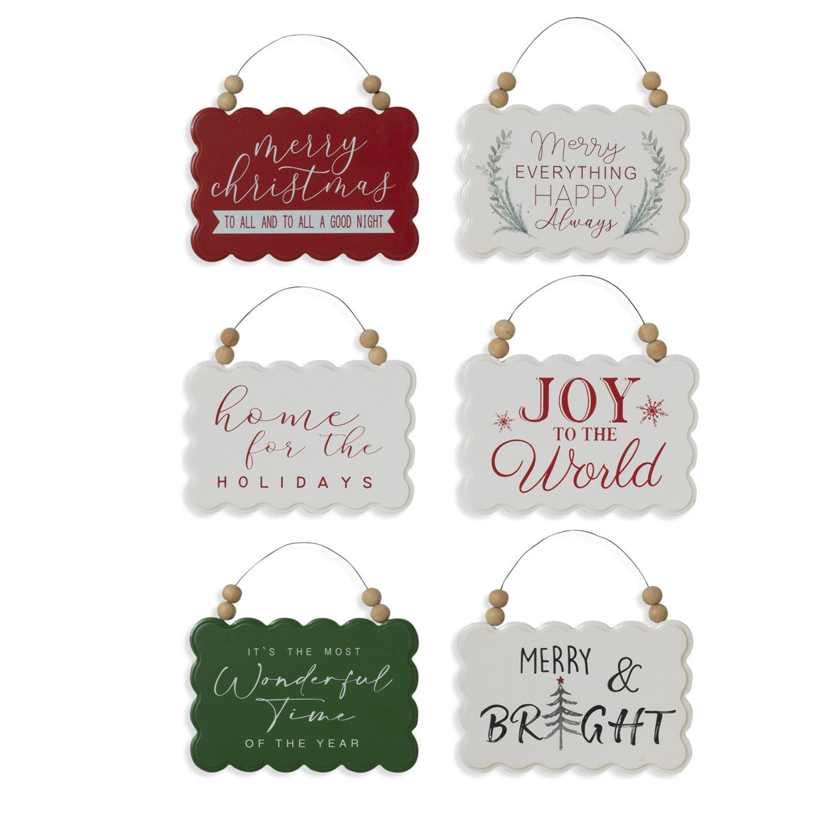 Gerson 6.6"L Wood Holiday Sign/Ornament