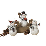 Gerson 7.6" Resin Snowman Holding Sign