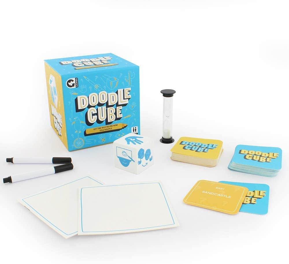 A Ginger Fox Doodle Cube game with erasable surfaces and markers, available at Be Charmed.