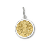 Gold Center Lola angel pendant necklace symbolizing guidance and protection, perfect for everyday wear or gifting. Available at Be Charmed.