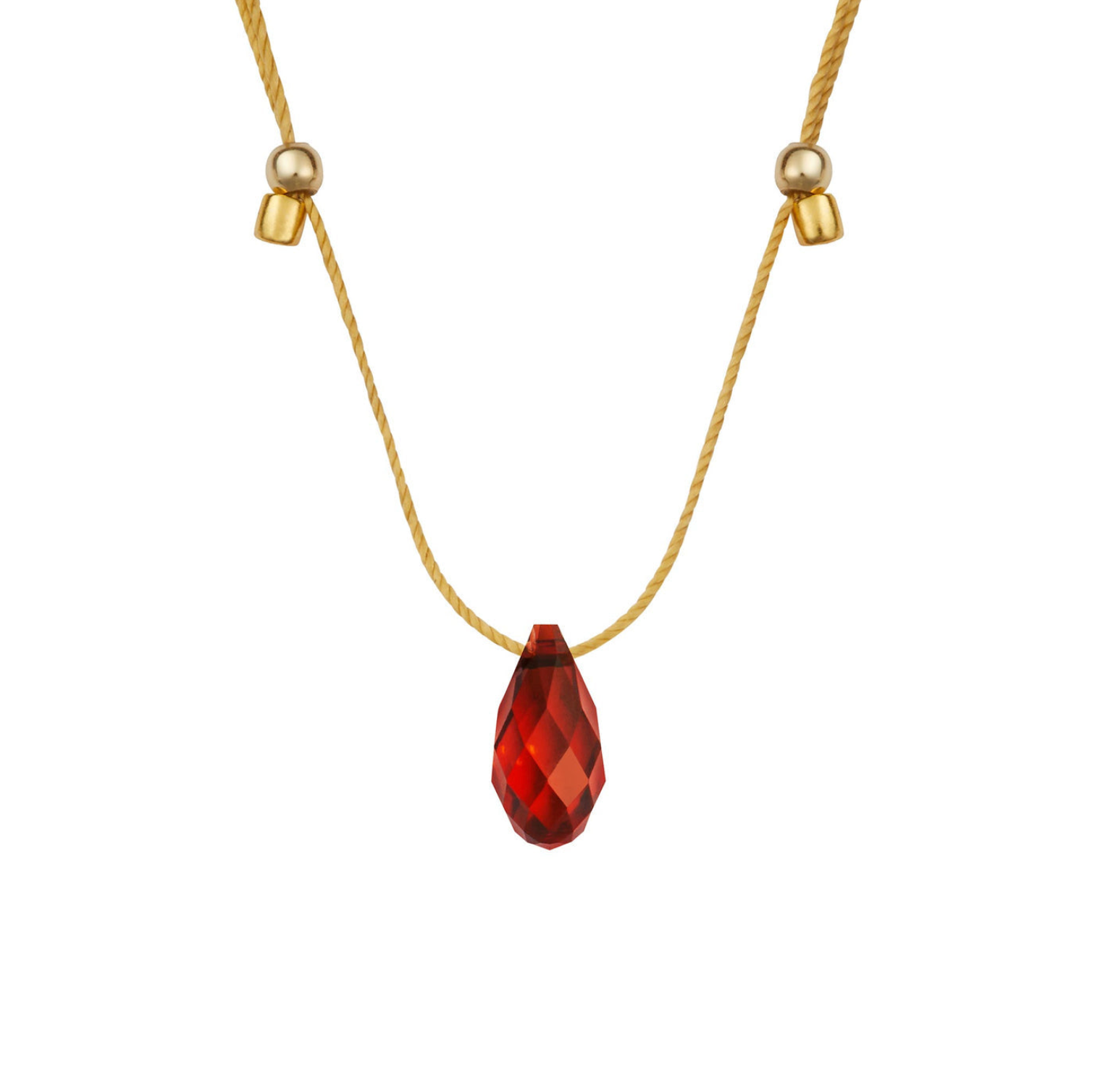 Gold &LIVY Smoked Amber Hyevibe Crystal Slider Necklace, available at Be Charmed