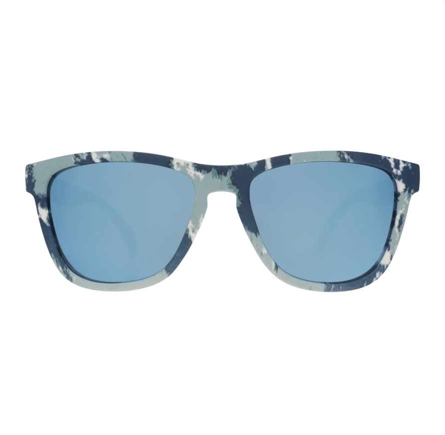 Front view of Goodr Acid Washed Aficionado sunglasses, available at Be Charmed.