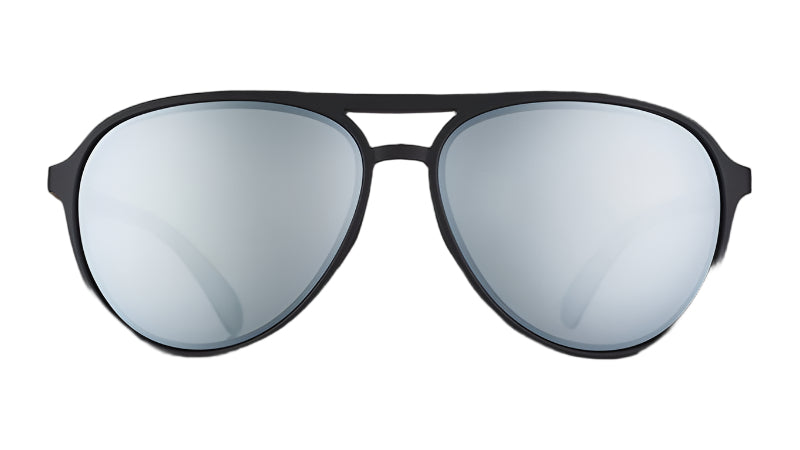 Front view of Goodr Add The Chrome Package Sunglasses, lightweight and UV-protected, available at Be Charmed