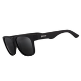 Goodr Hooked On Onyx sunglasses featuring matte black frames, polarized lenses, and a no-slip, no-bounce design—performance meets style at Be Charmed.