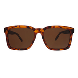 Goodr Sunglasses with tortoiseshell frame and brown lenses on a white background. Available at Be Charmed