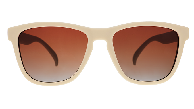 Goodr Toasted Marshmallow Magic sunglasses with polarized lenses and lightweight no-slip frame fun sporty eyewear for outdoor adventures Available at Be Charmed