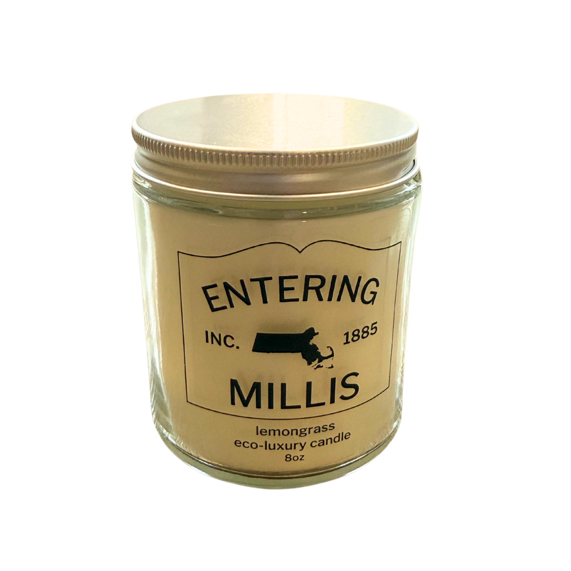 Green Koala Entering Millis Inc. 1885 8 oz Candle available at Be Charmed 