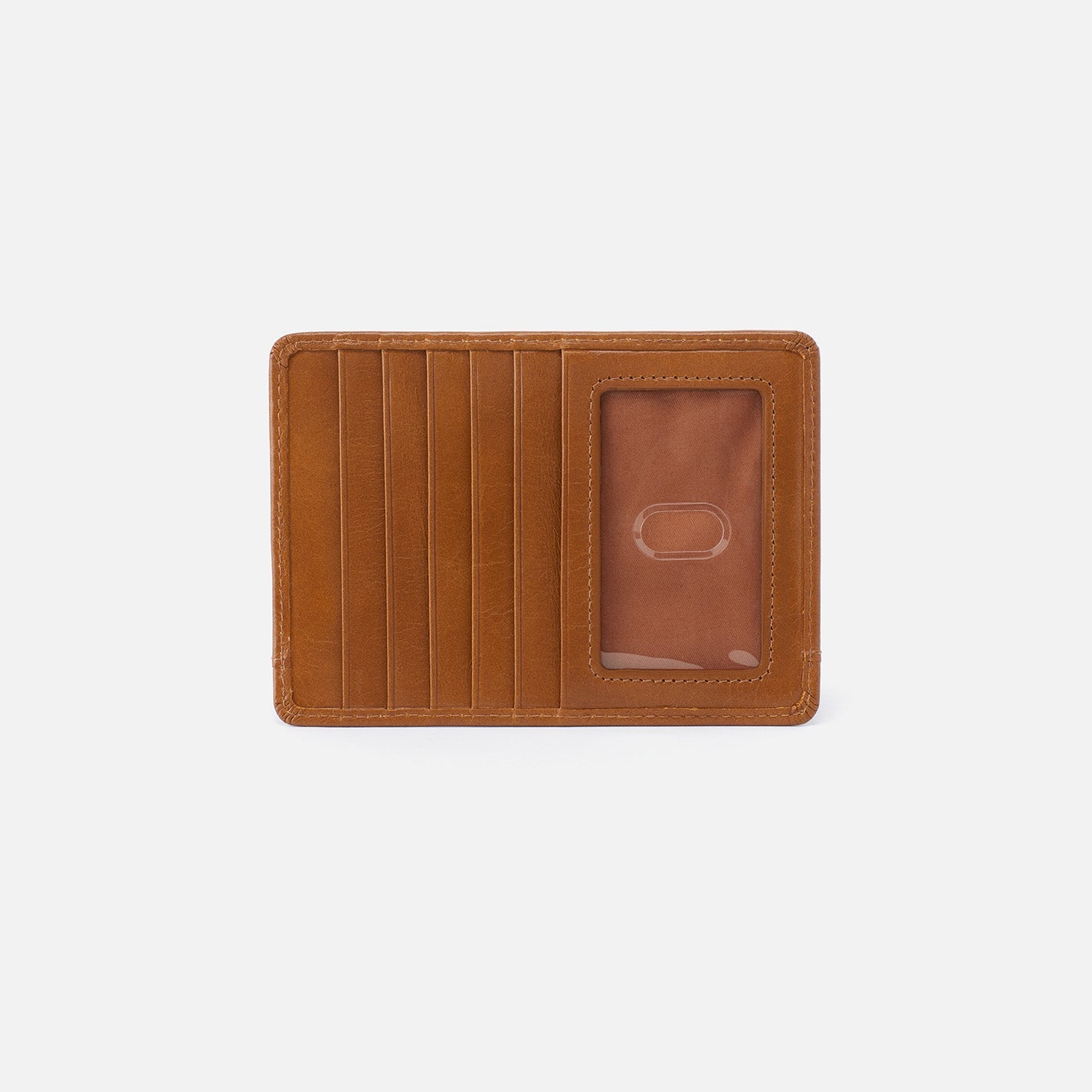 Truffle HOBO leather wallet on a light gray background. Available at Be Charmed