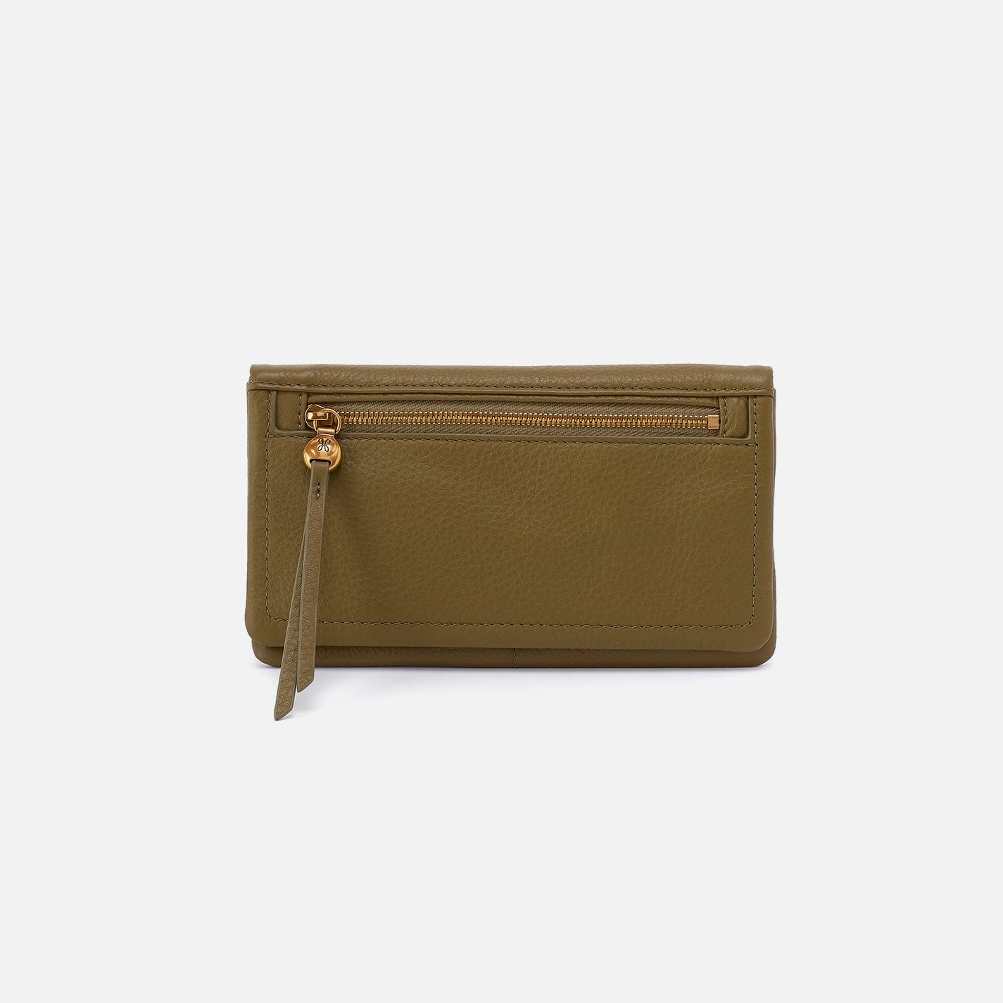 Sunlit Sage HOBO wallet with a strap on a white background. Available at Be Charmed