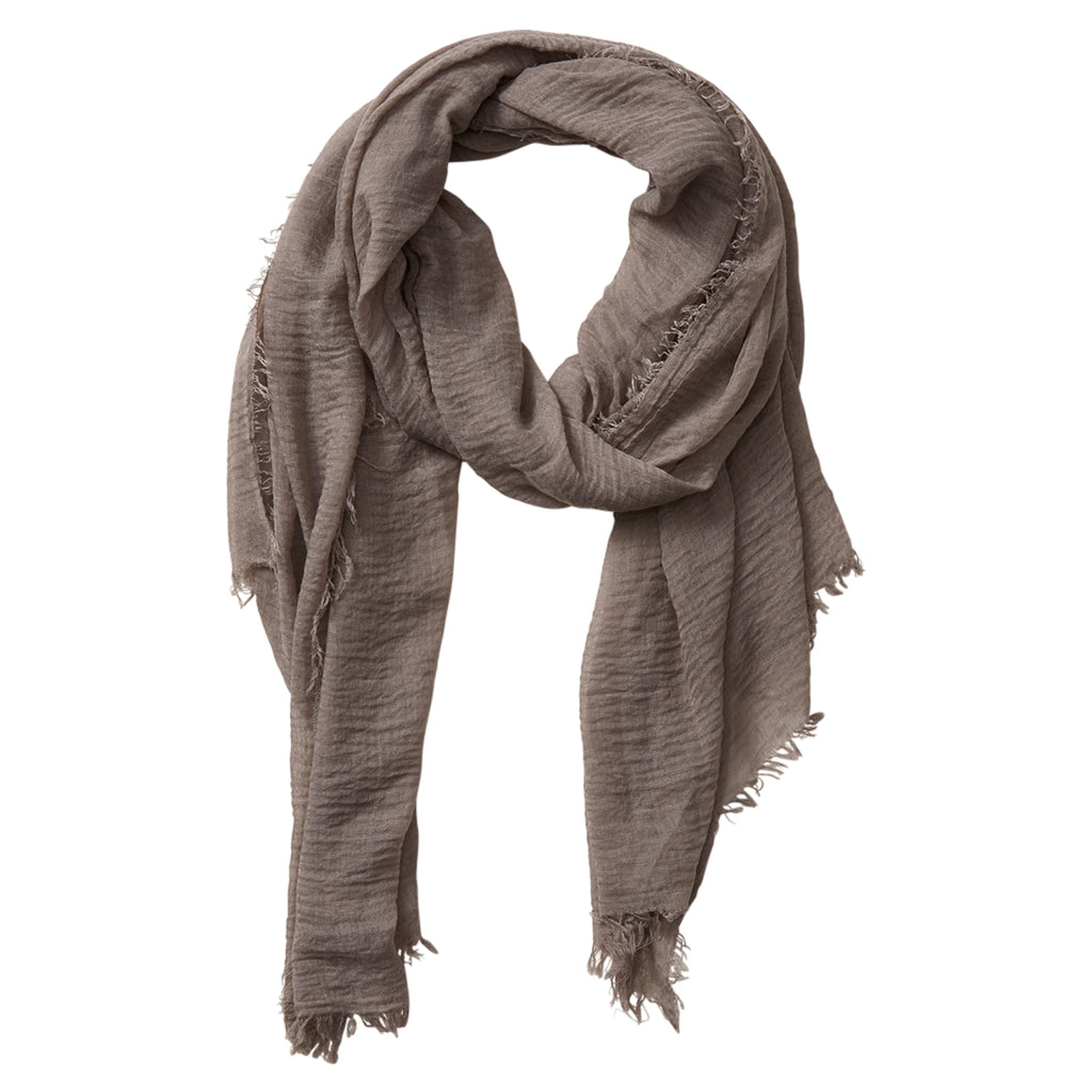  Hadley Wren Taupe Scarf – Soft and versatile, perfect for layering in any season, available at Be Charmed.