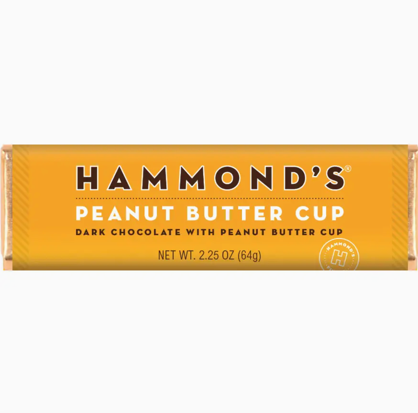 Hammond's Peanut Butter Cup Dark Chocolate Candy Bar 2.25ozs. Available at Be Charmed.
