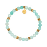 Help by TJ Aqua Crystal Bracelet Soul Stacker Gold