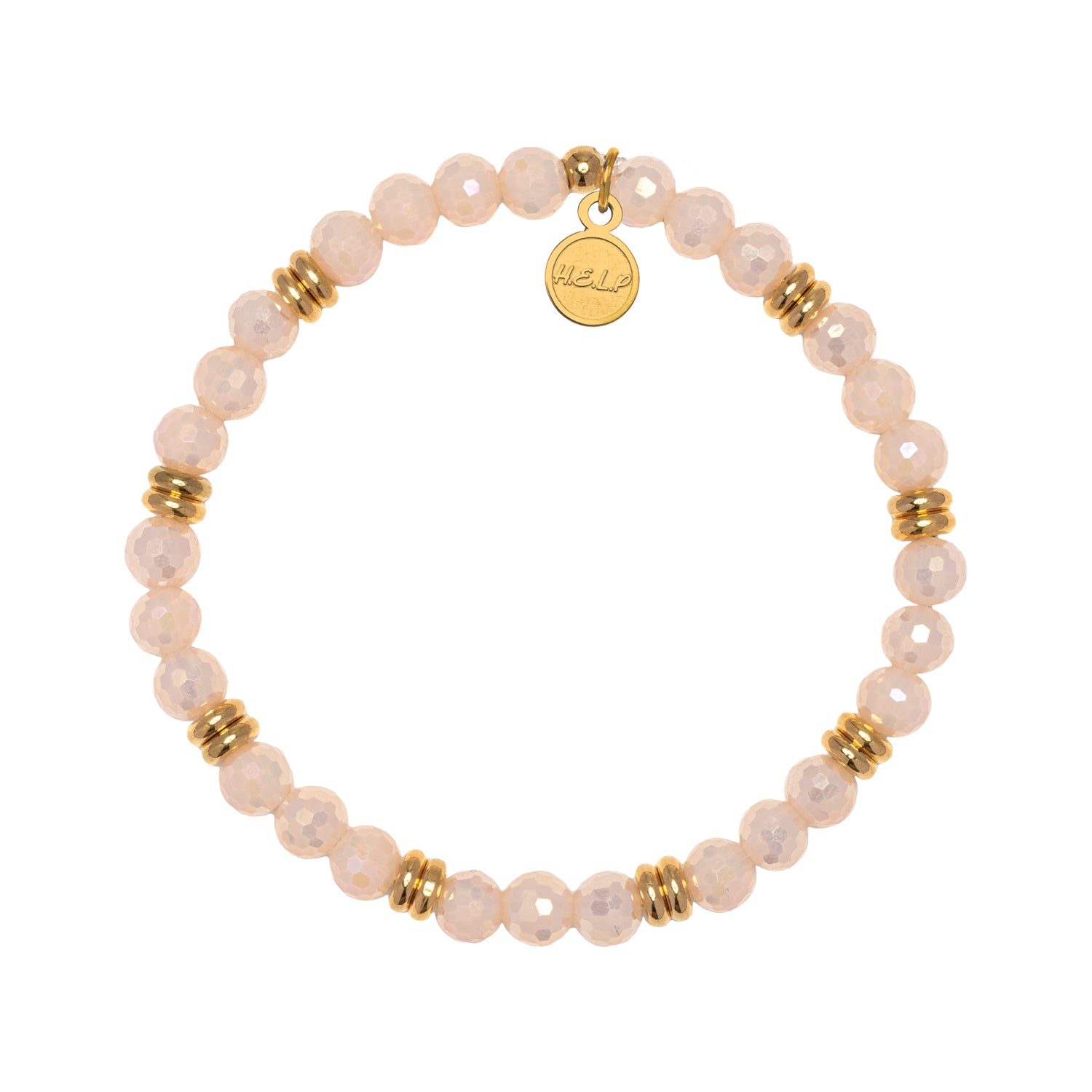Help by TJ Beige Crystal Bracelet Soul Stacker Gold