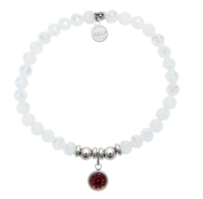 Help by TJ January White Crystal Birthstone
