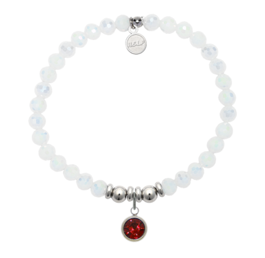Help by TJ July White Crystal Birthstone