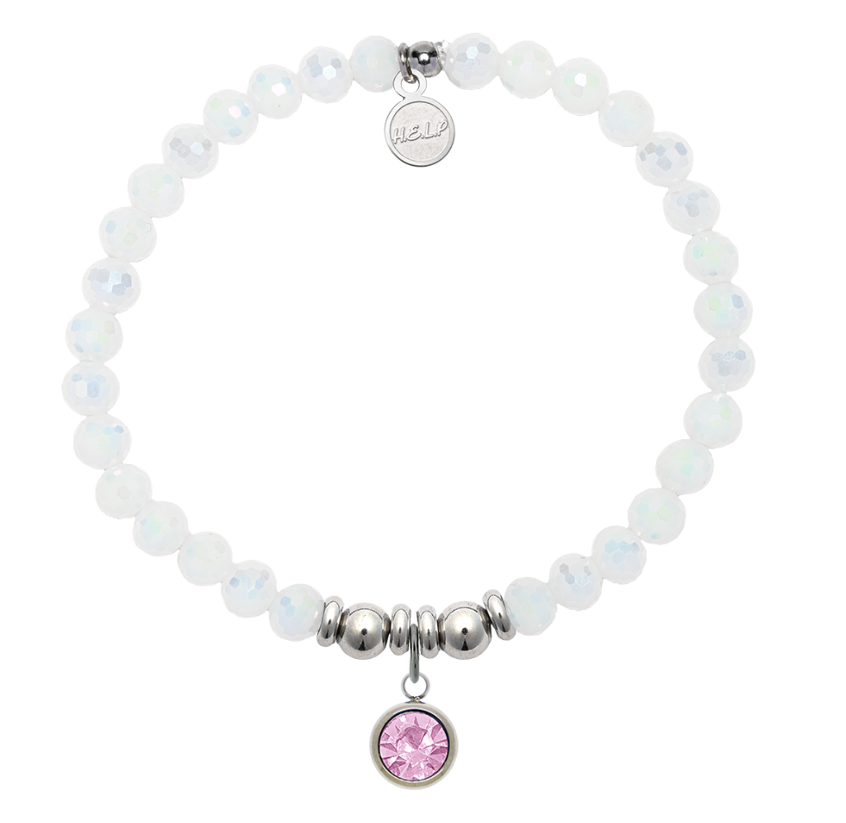 Help by TJ June White Crystal Birthstone