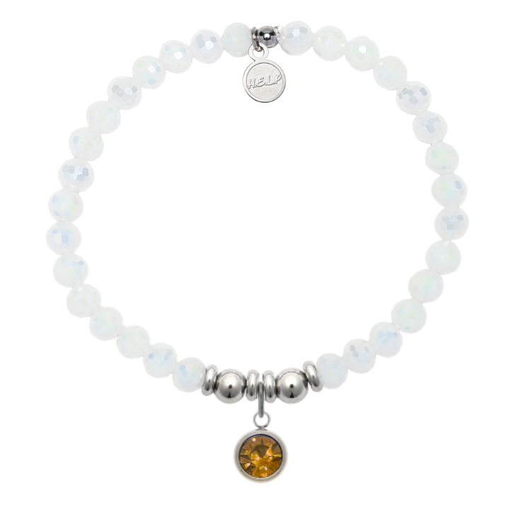 Help by TJ November White Crystal Birthstone