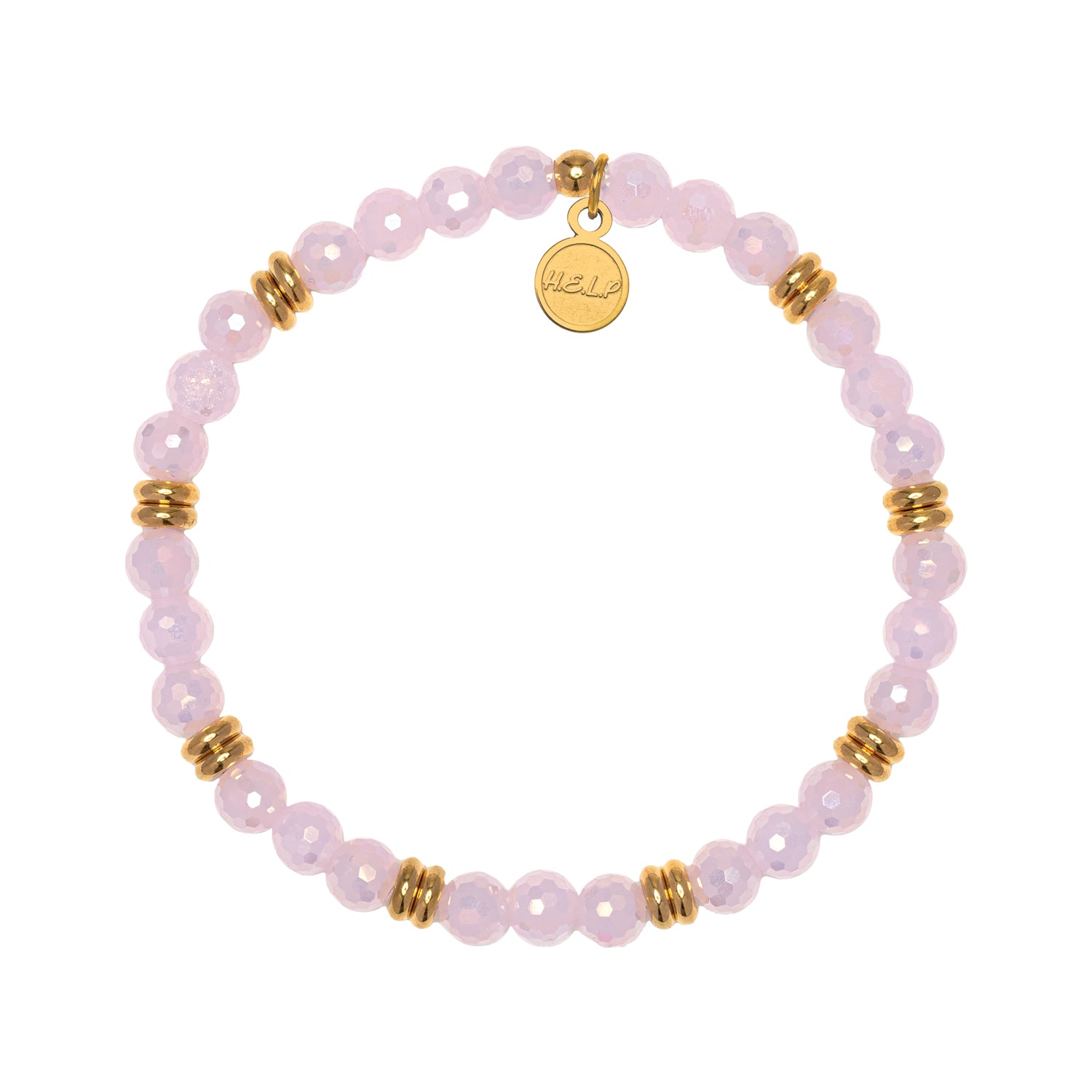 Help by TJ Pink Crystal Bracelet Soul Stacker Gold