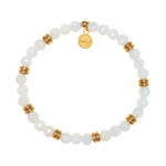 Help by TJ White Crystal Bracelet Soul Stacker Gold