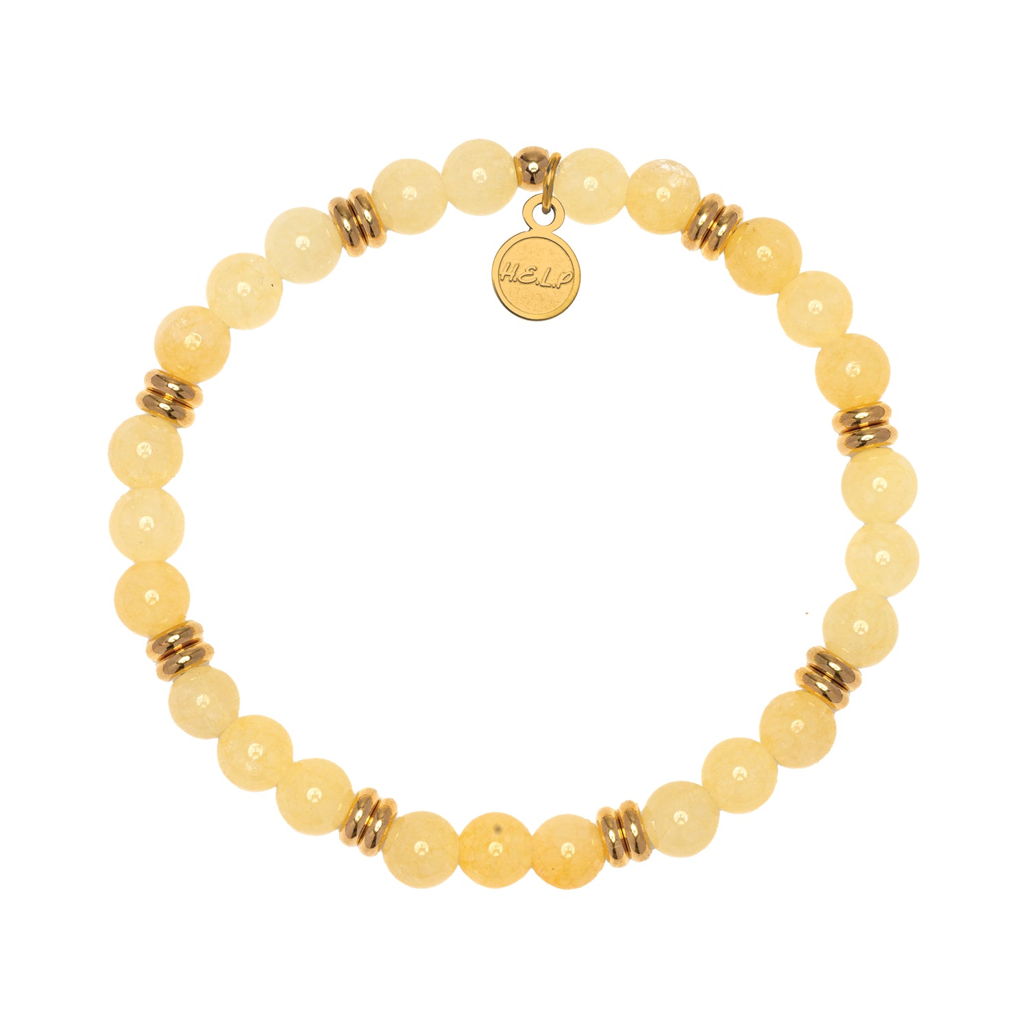 Help by TJ Yellow Jade Bracelet Soul Stacker Gold