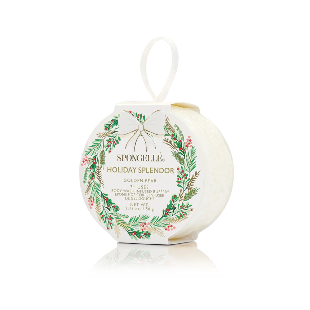 Spongelle Holiday Splendor product with decorative packaging on a white background. Available at Be Charmed