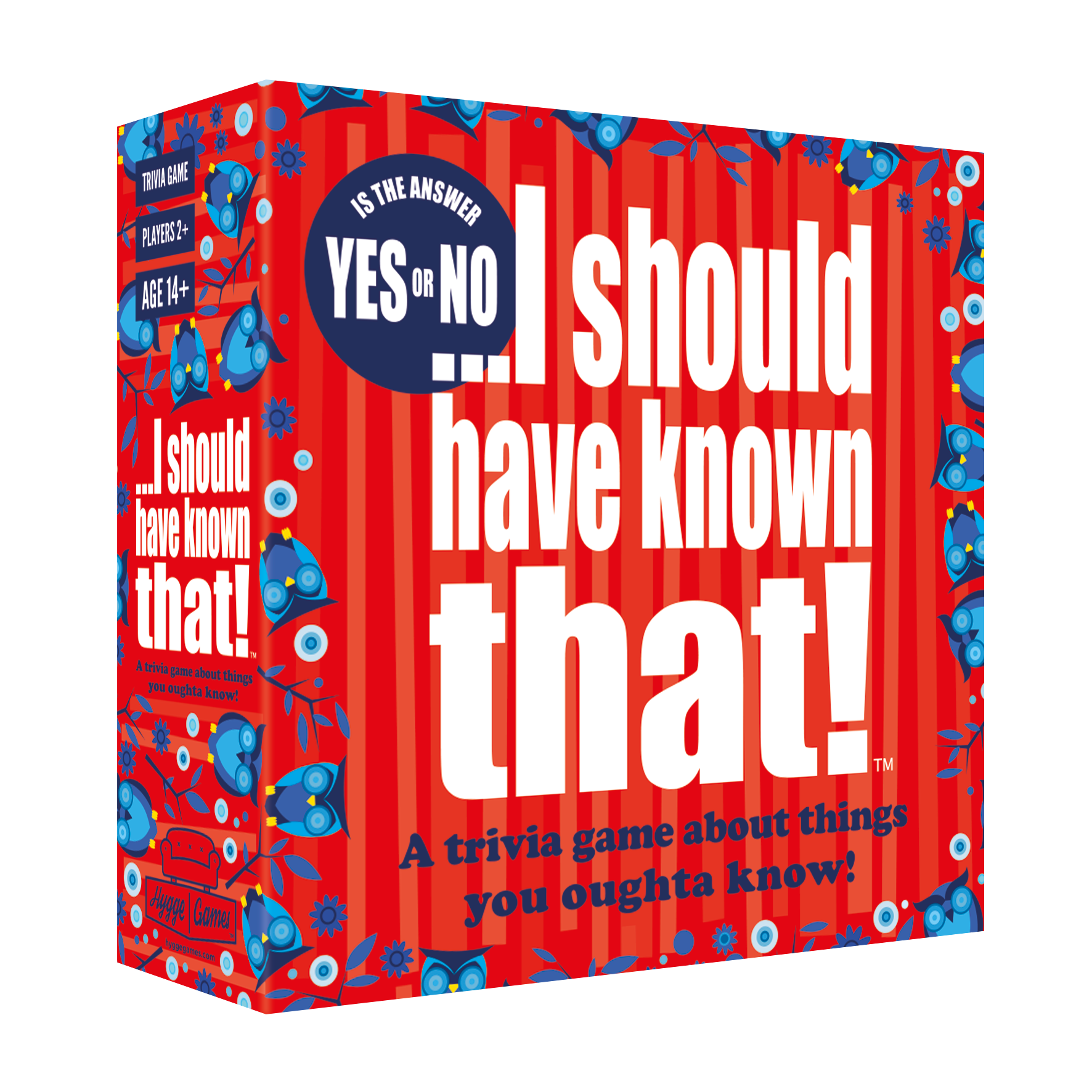 A trivia game box titled 'I Should Have Known That. Available at Be Charmed