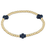 enewton Extends Signature Cross Gold 3mm Bead Bracelet Navy