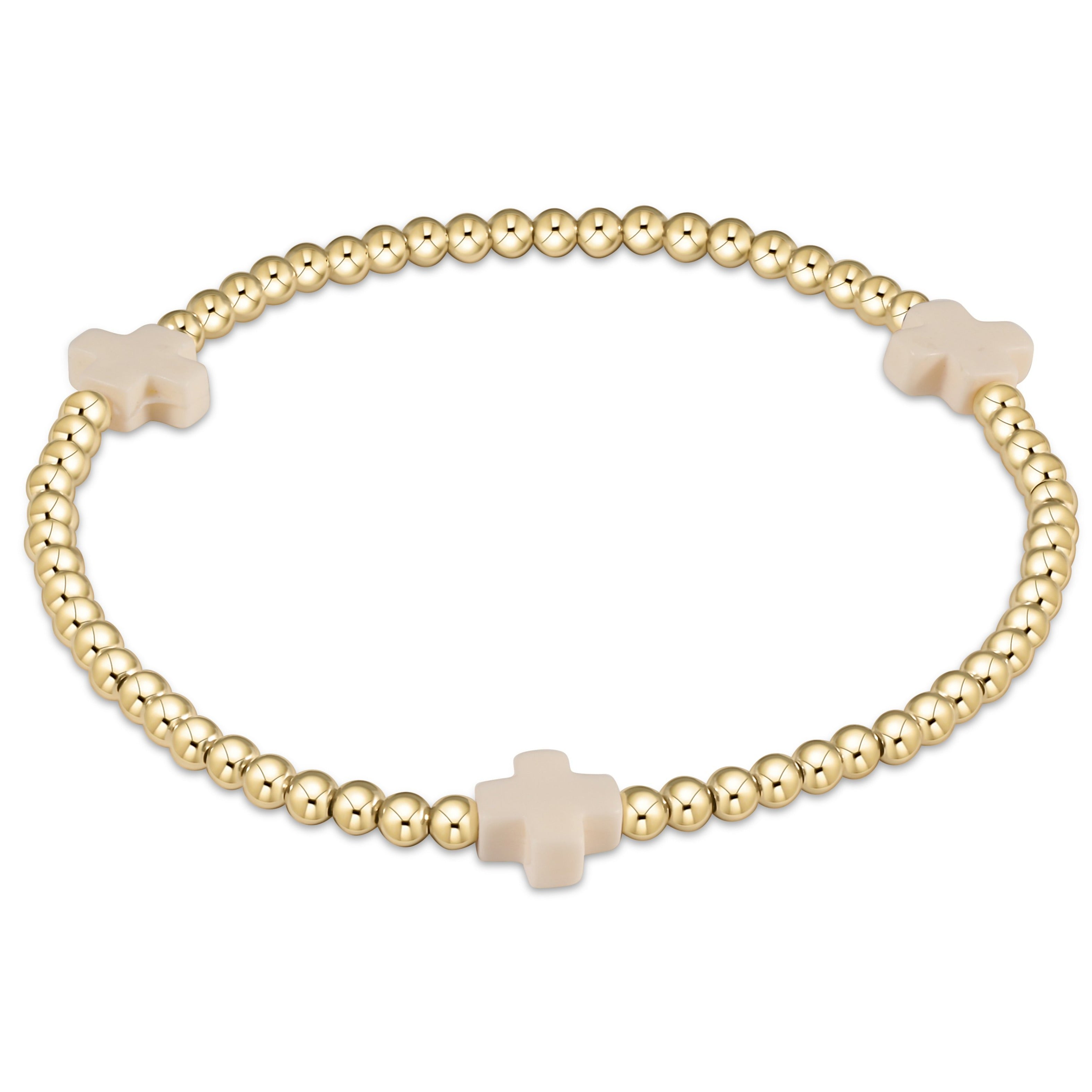 enewton Extends Signature Cross Gold Pattern 3mm Bracelet