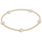 enewton Signature Cross Small Gold 2mm Off White Bracelet