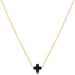 enewton Signature Cross Small Gold 16" Navy Necklace