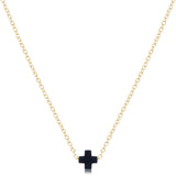 enewton Signature Cross Small Gold 16" Navy Necklace